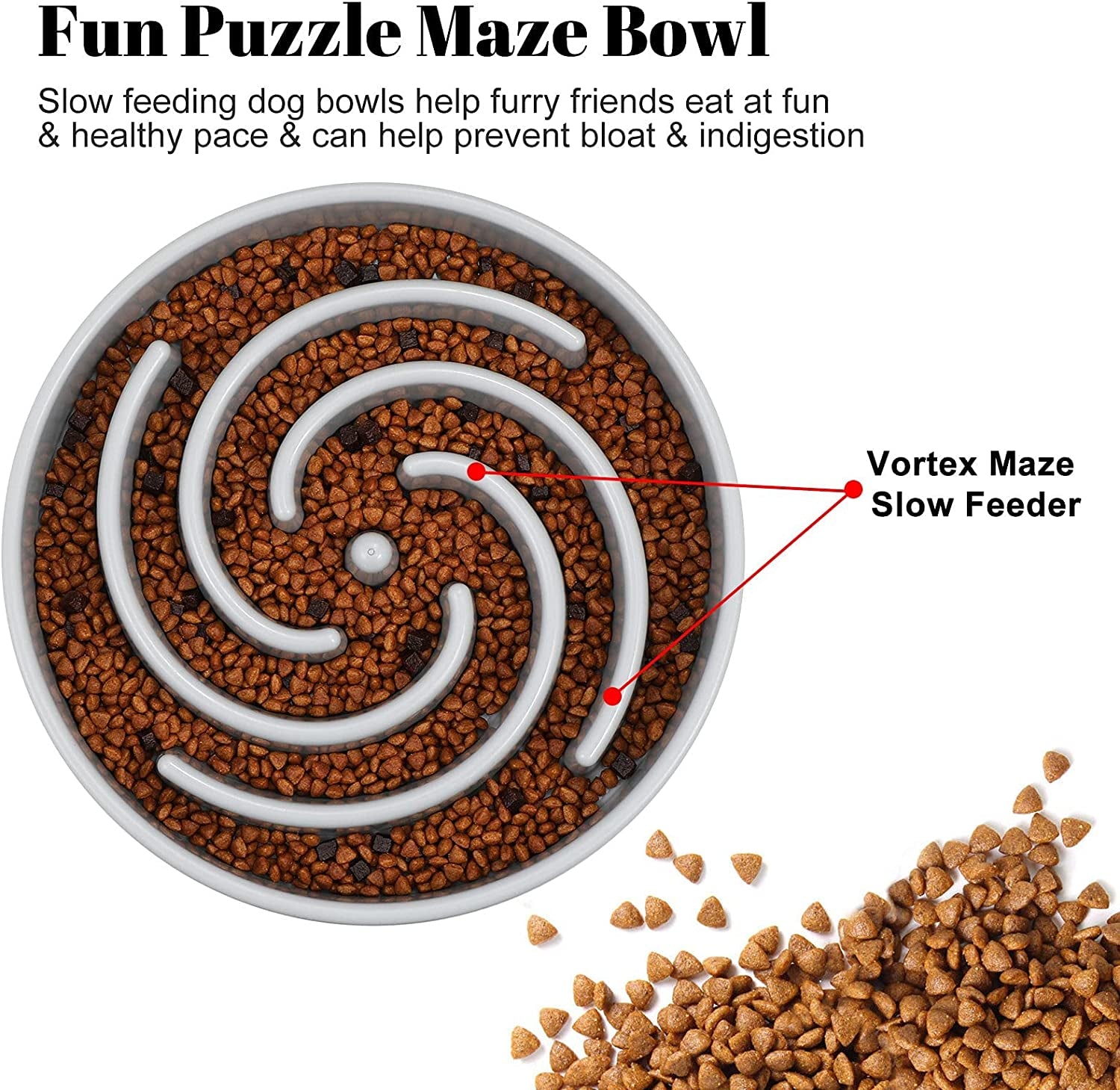 Slow Feeder Dog Bowl – Anti-Choking Maze Design for Healthy Eating
