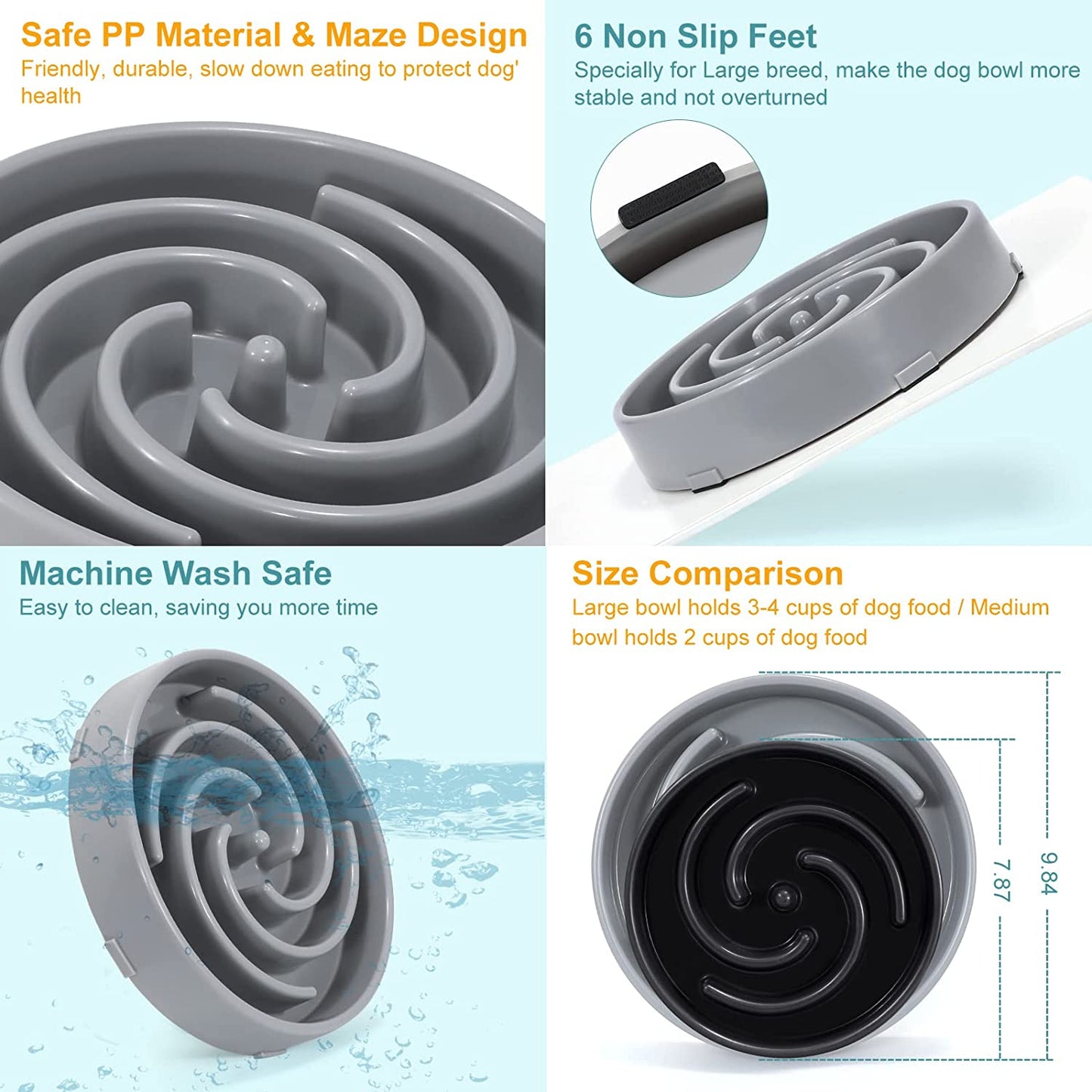 Slow Feeder Dog Bowl – Anti-Choking Maze Design for Healthy Eating
