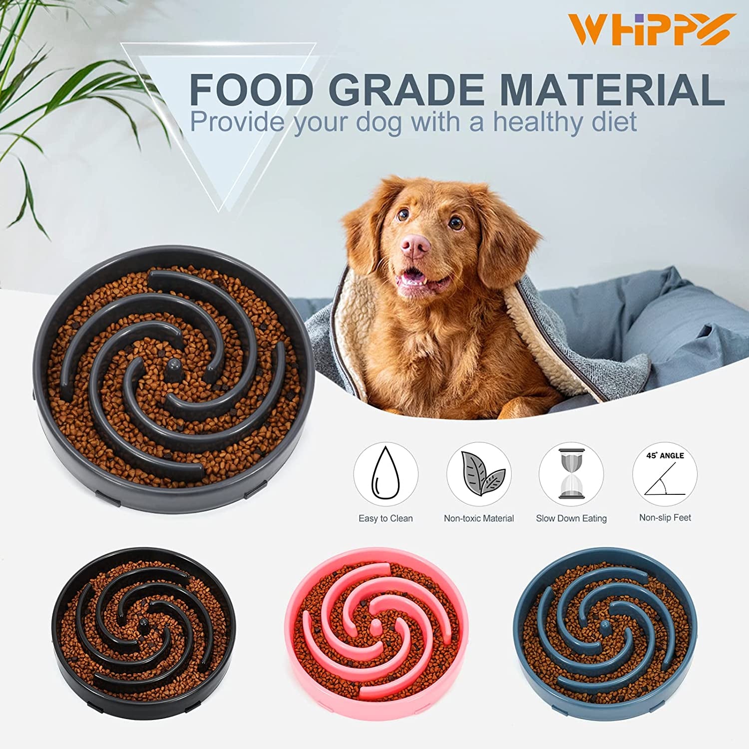 Slow Feeder Dog Bowl – Anti-Choking Maze Design for Healthy Eating